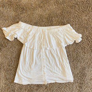 American Eagle Off the Soulder Slub Tee